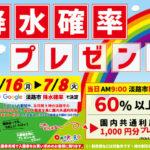 淡路ワールドパークONOKOROで降水確率に応じてプレゼント｜淡路島イベント
